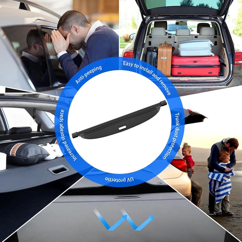 Tesmirror for Hyundai Ioniq 5 Cargo Cover Trunk Cover - Retractable Cargo Cover for Hyundai Ioniq 5 2026 2025 Accessories 2022-2024 Trunk Security Shade Luggage Security Shield Shade(with Trunk Net) - Image 3